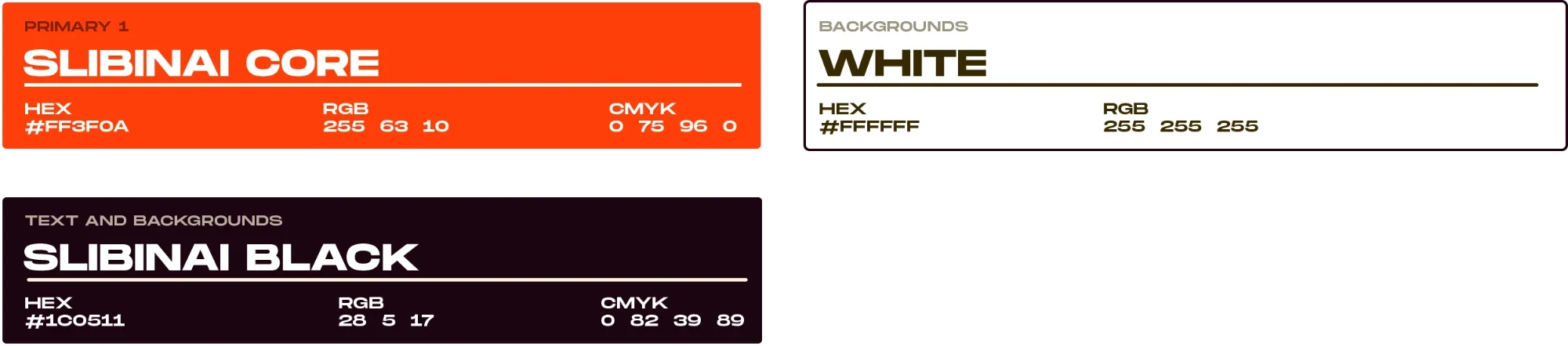 Slibinai brand colours