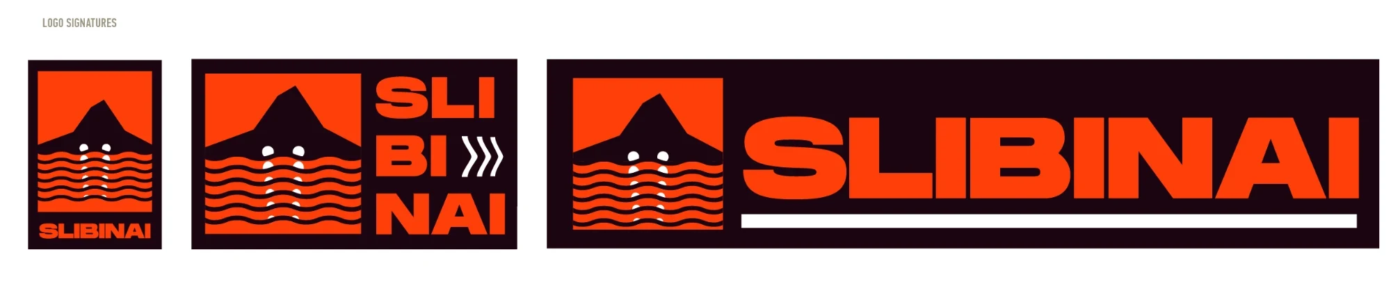 The Slibinai logo stacked, square and in one line