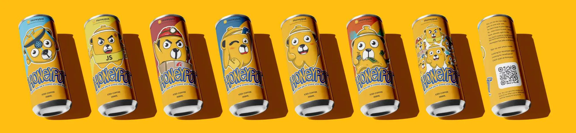 The full row of cans