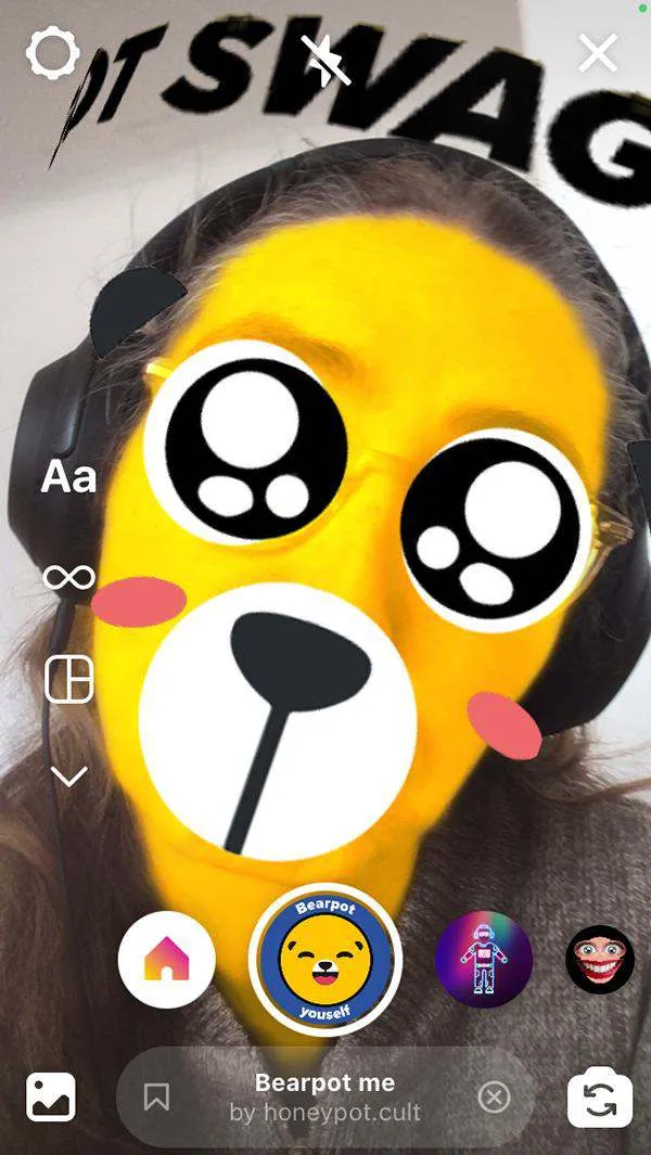 AR filter in use