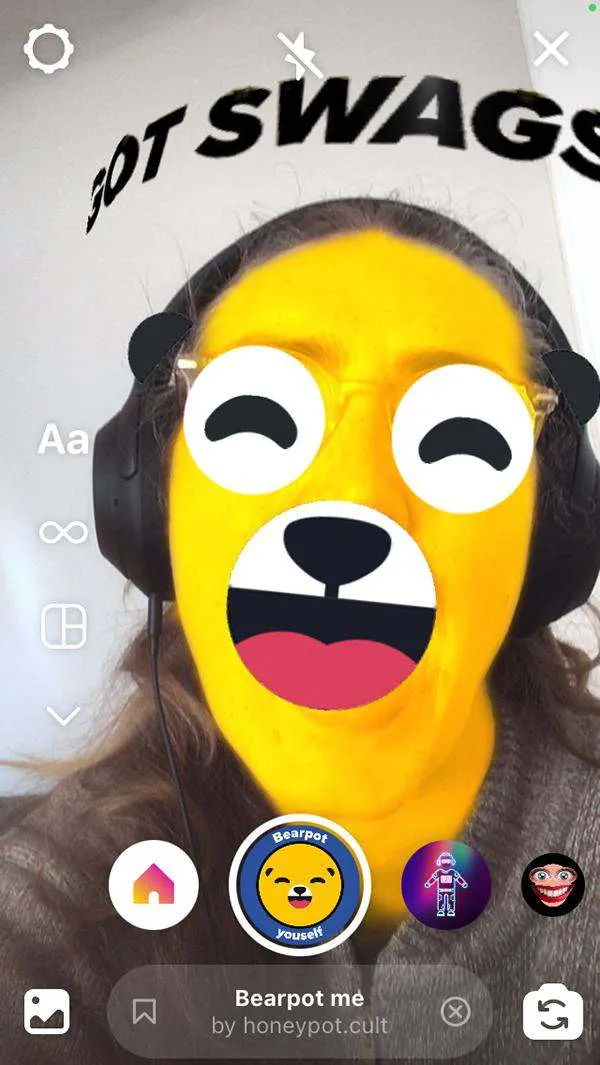 AR filter in use