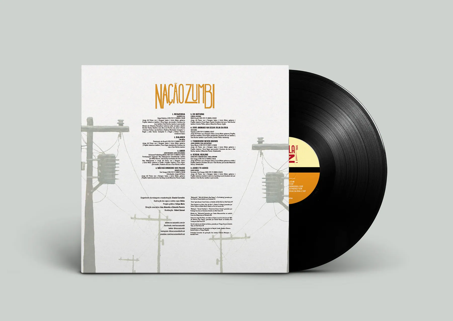 Vinyl back cover with the track list