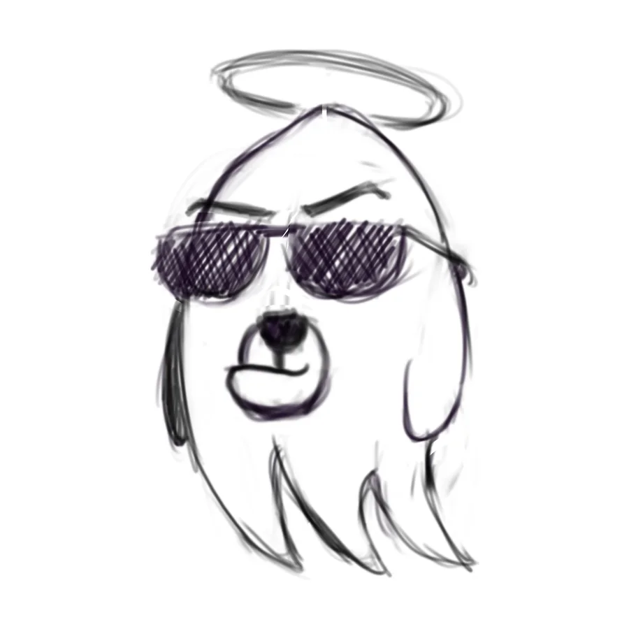 Sketch: a ghost in sunglasses