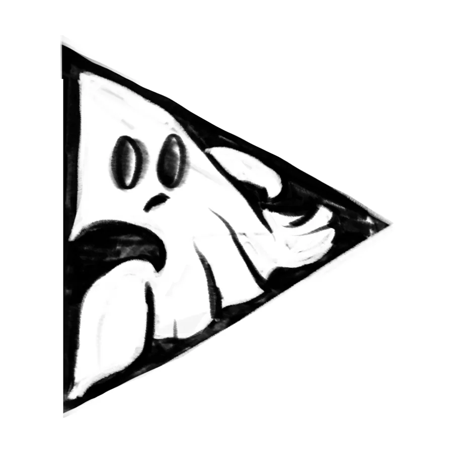 Sketch: a ghost as a play button