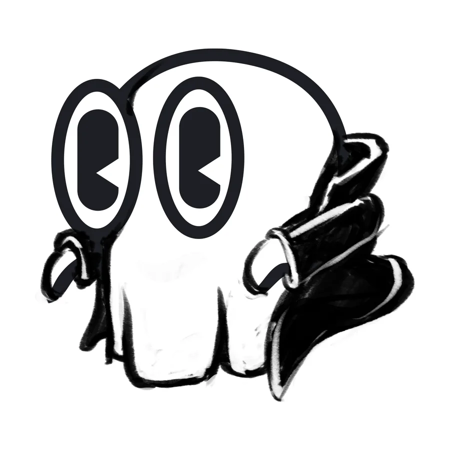 Sketch: a ghost with big eyes