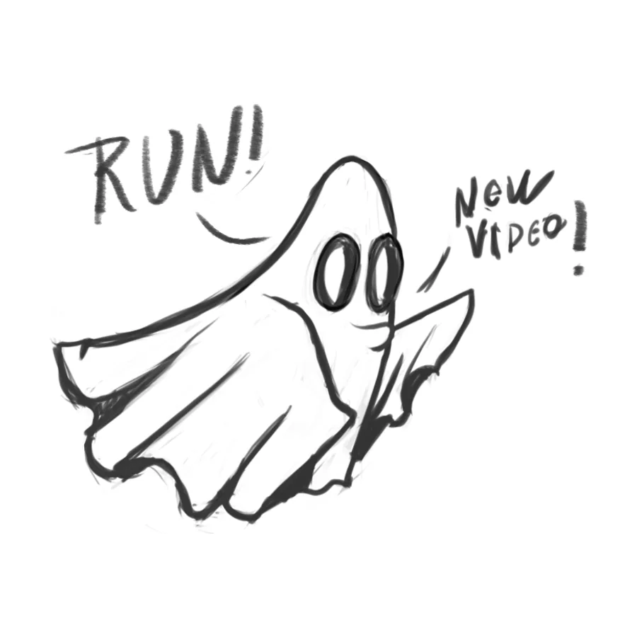 Sketch: a ghost running from a new video