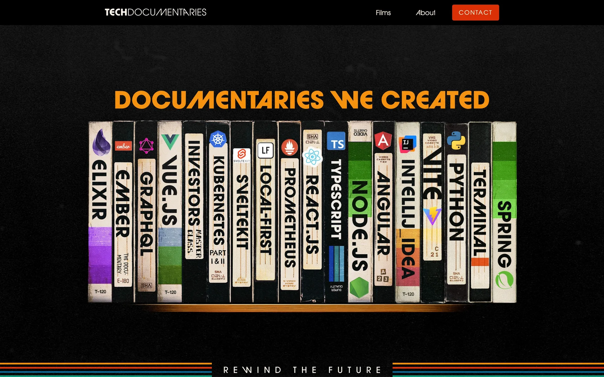 The documentaries as a shelf of VHS tapes