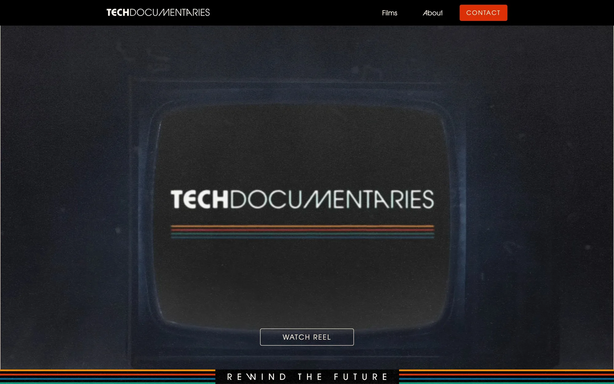 techdocumentaries.com: the logo on an old TV in the hero