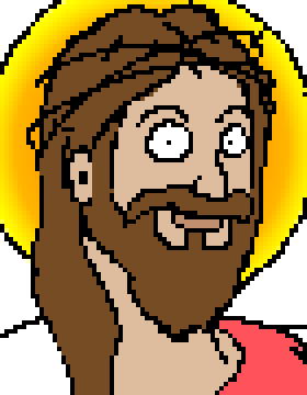 Pixel sprite: a figure with a halo